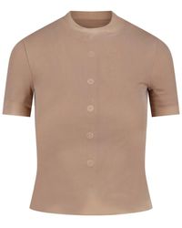 Maison Margiela - Sheer Button-Front Short Sleeve Top - Lyst