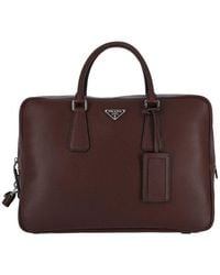 Prada - Logo Work Bag - Lyst