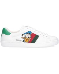 Gucci X Disney "donald Duck Ace" Sneakers - White