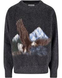 Maison Margiela - Intarsia Knit Sweater With Eagle Design And Four Stitches - Lyst