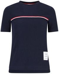 Thom Browne - Three Stripes Logo T-Shirt - Lyst