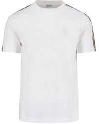 Burberry - Check Crew Neck T-Shirt - Lyst