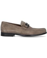 Ferragamo - Gancini Suede Moccasins - Lyst