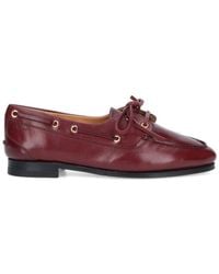 Bally - Buffalo Leather Slip-On Moccasins With Tonal Logo Detail - Lyst