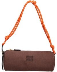 Miu Miu - Pouch Logo In Gabardina Di Cotone - Lyst
