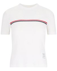 Thom Browne - Three Stripes Logo T-Shirt - Lyst