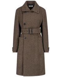 Lemaire - Belted Wool-Blend Wrap Coat - Lyst
