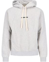 Jil Sander - Logo Hooded Sweatshirt - Lyst
