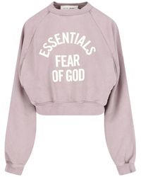 Fear Of God - Cropped Relaxed Arched Logo Sweatshirt - Lyst