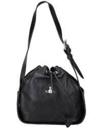 Vivienne Westwood - Leather Drawstring Bucket Shoulder Bag - Lyst