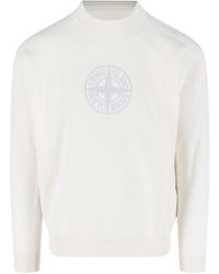 Stone Island - Logo Crew Neck Sweatshirt - Lyst