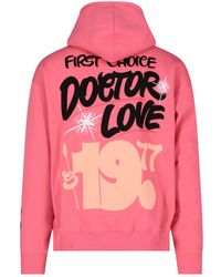 Womens Mens Clothing Mens Activewear gym and workout clothes Hoodies Honey Fucking Dijon Cotton Peter Paid Dr Love Hooded Sweatshirt in Pink 