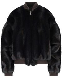MM6 by Maison Margiela - Faux Fur Bomber Jacket - Lyst