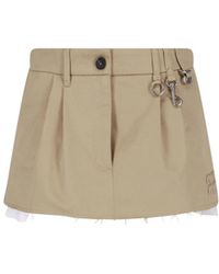 Miu Miu - Cotton Chino Mini Skirt - Lyst