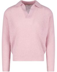 AURALEE - V-Neck Polo - Lyst