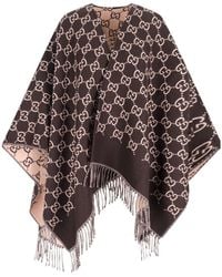 Gucci - 'Gg' Wool Cape - Lyst