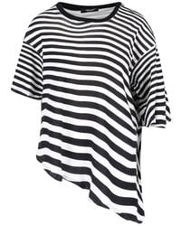 Undercover - Asymmetrical Hem Striped T-Shirt - Lyst