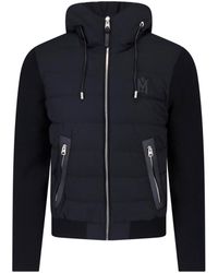 Mackage - Hooded Puffer Jacket With Knit Sleeves - Lyst