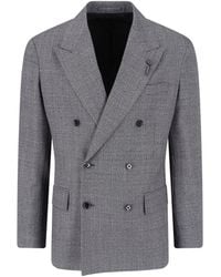 Lardini - Double-Breasted Virgin Wool Blazer - Lyst