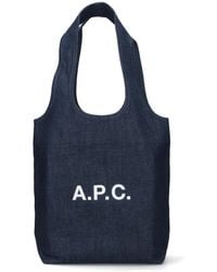 A.P.C. - A. P.C. Denim Tote Bag - Lyst