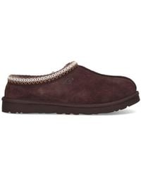 UGG - Leather And Textile Slip-On Flat Shoes - Lyst