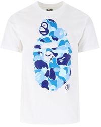 A Bathing Ape - Logo Graphic Cotton T-Shirt For - Lyst