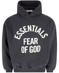 Fear Of God - Charcoal Arched Logo Cotton Hooded Sweatshirt - Lyst