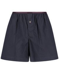 Lemaire - Silk Blend Gathered Waist Shorts - Lyst