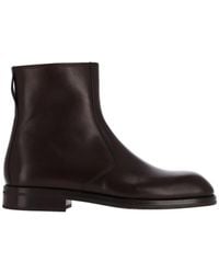 Lemaire - Leather Zip Ankle Boots - Lyst