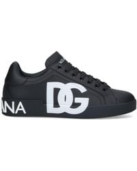 Dolce & Gabbana - Sneakers nere stampa logo elegante - Lyst
