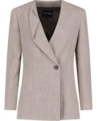 Giorgio Armani - Single-Breasted Cut-Out Blazer - Lyst
