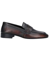 Dries Van Noten - Worn-Effect Squared Toe Leather Moccasins - Lyst