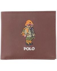 Polo Ralph Lauren - Leather Bi-Fold Wallet With Embroidered Graphic - Lyst