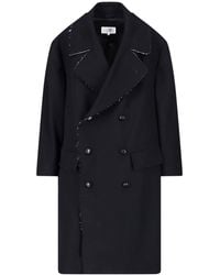 MM6 by Maison Margiela - Double-Breasted Wool Coat - Lyst