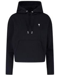 Ami Paris - Ami De Coeur Cropped Hoodie - Lyst