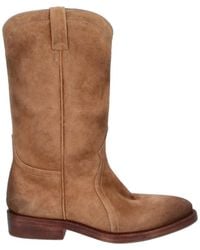 Jil Sander - Suede Mid-Calf Western Boots - Lyst