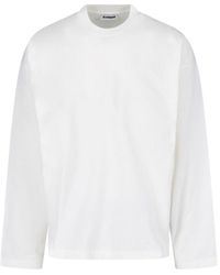 Jil Sander - Crewneck Long-Sleeve Cotton T-Shirt - Lyst
