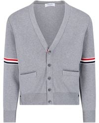 Thom Browne - Cardigan Dettagli Tricolore - Lyst