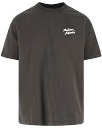 Maison Kitsuné - 100% Cotton Crewneck T-Shirt - Lyst