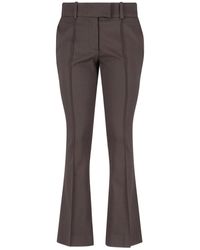 The Attico - High-Waisted Bootcut Trousers With Logo Detail - Lyst