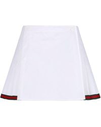 Gucci - Short Cotton Poplin Skirt - Lyst