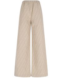 Fendi - 'Ff' Denim Palazzo Pants - Lyst