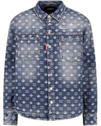 DSquared² - Logo Print Denim Button-Up Shirt - Lyst
