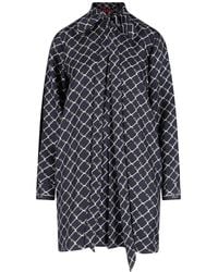 Gucci - Horsebit Print Silk Twill Dress - Lyst