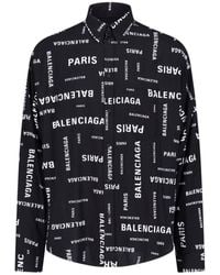 Balenciaga - All-over Logo Shirt - Lyst