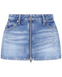 Alexander Wang - Denim Mini Zip Skirt - Lyst