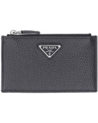 Prada - Logo Zip Card Holder - Lyst