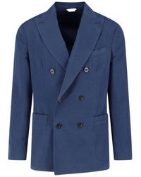 Boglioli - Double-Breasted Cotton And Silk Blazer - Lyst