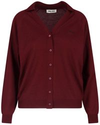 Miu Miu - Virgin Wool Cardigan - Lyst