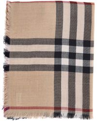 Burberry - Sciarpa In Lana E Seta "Check" - Lyst